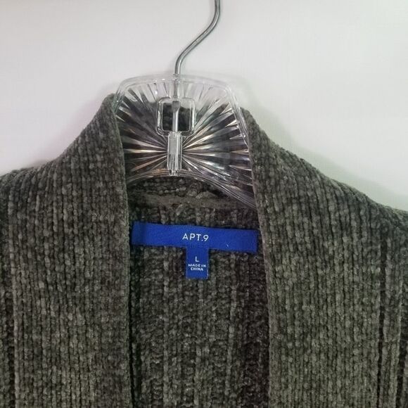 Apt 9 Velour Gray Knit Sweater. Size L. - Picture 6 of 9